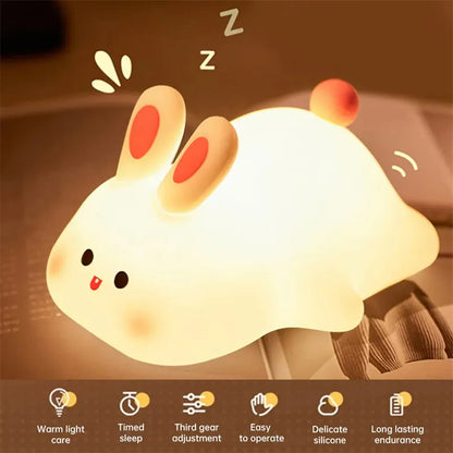 Soft-Touch Bunny LED Night Light