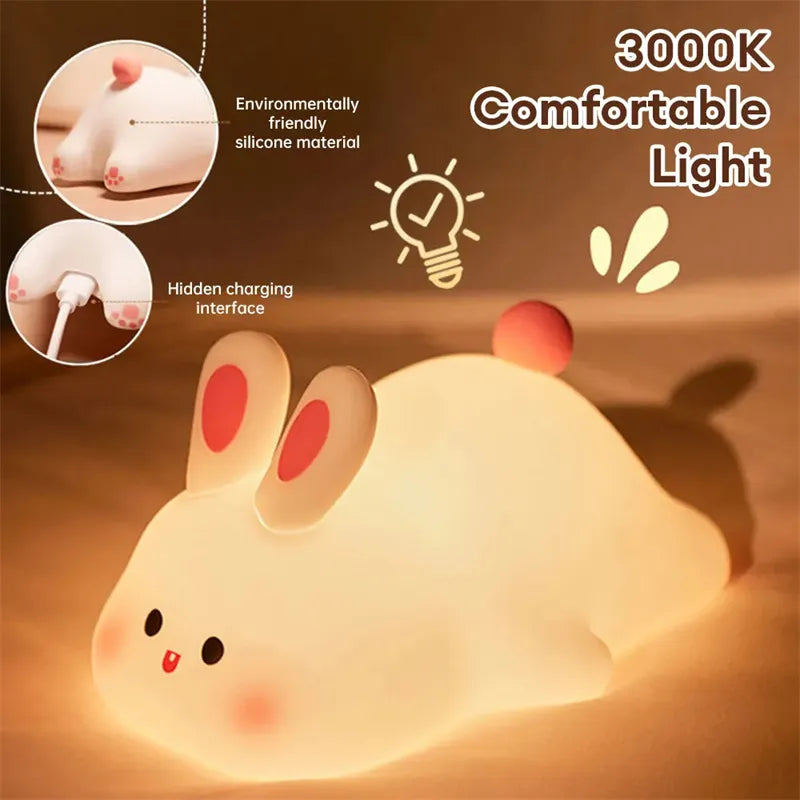 Soft-Touch Bunny LED Night Light