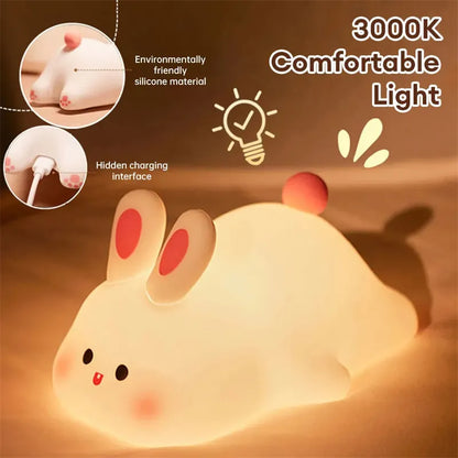 Soft-Touch Bunny LED Night Light